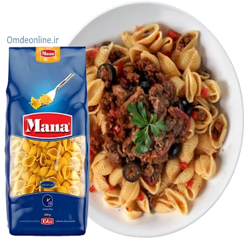 goshmahi kochak پاستا گوش ماهی کوچک مانا 500 گ(20 عددی) - Image 1